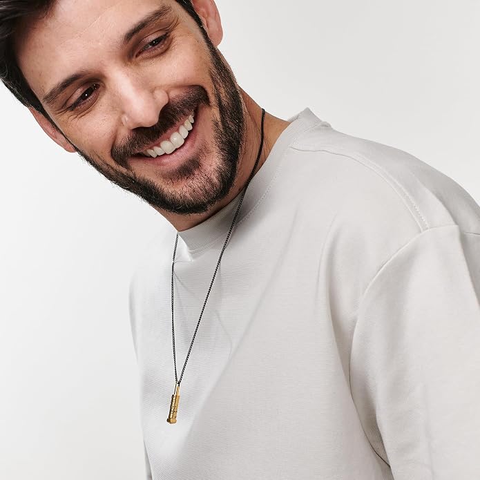 Custom Sterling Silver Men Name Necklace - Up to 6 Inscriptions - Stainless Steel, Gold or Gold Vermeil Plated - Meaningful Father's Day Gift for Him, Husband