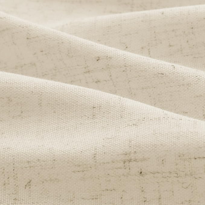 Aersas Beige Pinch Pleated 80 Inch Curtains Semi Sheer Linen Blend Light Filtering Window Curtains 80 Inches Long for Living Room Bedroom Boho Cream Beige Pinch Pleat Drapes with Hooks 2 Panels Set