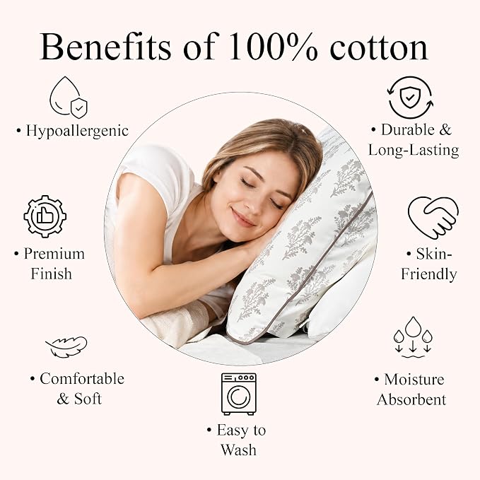 Ridhi Quiet Earth Block Print Pillow Cover 24" x 24" (Pack of 2) Decorative Couch Pillows for Living Room, Farmhouse Chic Boho Cute Outdoor Pillows Covers Gifts for Spring, Mother's Day