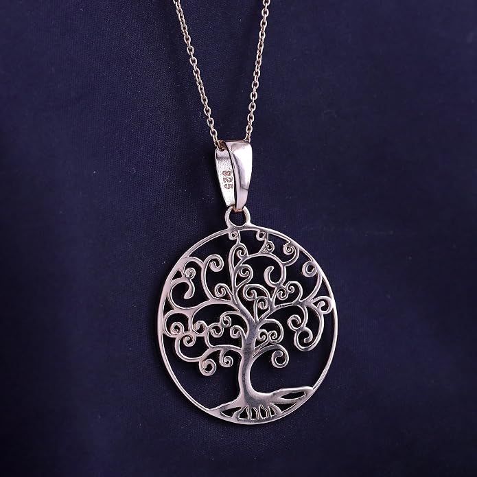 Jewel Zone US Tree of Life Filigree Pendant Necklace 14k Gold Over Sterling Silver