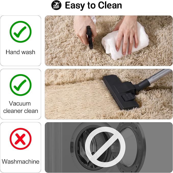 qulint 2x3 Rug for Bedroom, Tan Fluffy Area Rug for Nursery Soft Shag Small Carpet for Kid Room, Fuzzy Shaggy Alfombras para Salas Modernas for Boys and Girls Dorm Home Decor (2ft x 3ft, Light Tan)