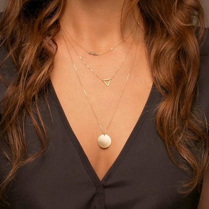 Collner 14K Gold Heart Pendant Necklace for Women Dainty Star Necklace Tiny Evil Eye Choker Necklace Boho Crescent Moon Necklace Minimalist Jewelry