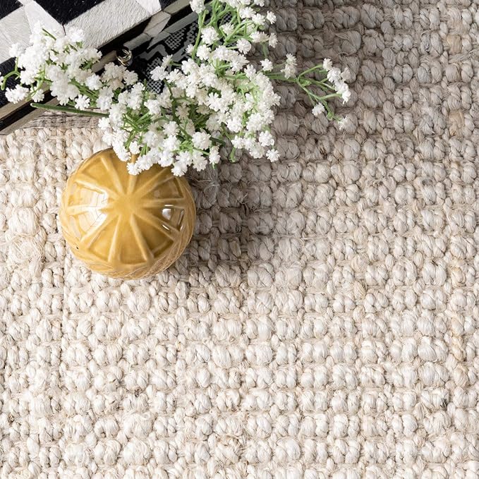 nuLOOM Daniela Off White Solid Flatweave Area Rug, 10' x 13'