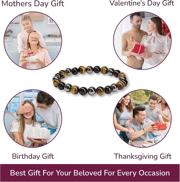 Crystal Vibe - Healing Crystal Bracelet for Women & Men | Natural Gemstone Bead Bracelet | Adjustable Handmade Energy Stone Bracelet | Bracelet for Meditation, Yoga & Daily Wear | Multiple Types