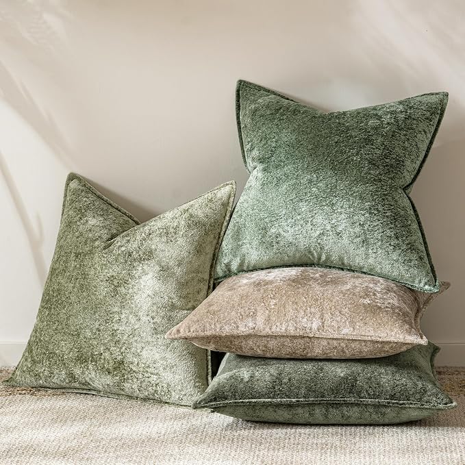 a moment Throw Pillow Covers 18X18 Inch 4 Packs,Soft Velvet Decorative Pillow Cases with 3D Ice Flower,Texture Modern Accent Cushion Covers for Sofa Couch Home Decor Quiet Oasis