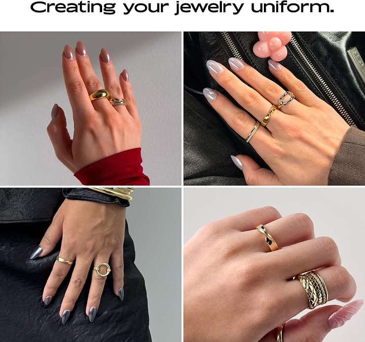 Ana Luisa Gold Rings for Women - 14K Gold Plated Rings for Women Non Tarnish - Trendy Stacking Ring for Daily Wear - Twisted, Heart, Eternity Ring Styles - Hypoallergenic & Water-Resistant Jewelry