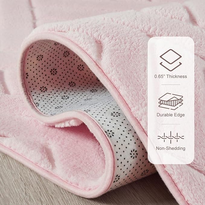 Macgace Ultra Soft Pink Area Rug for Girls Bedroom, 3x5 Modern Geometric Shag Rugs with Nonslip Backing for Living Room, Washable Fuzzy Carpet for Cozy Kids Room