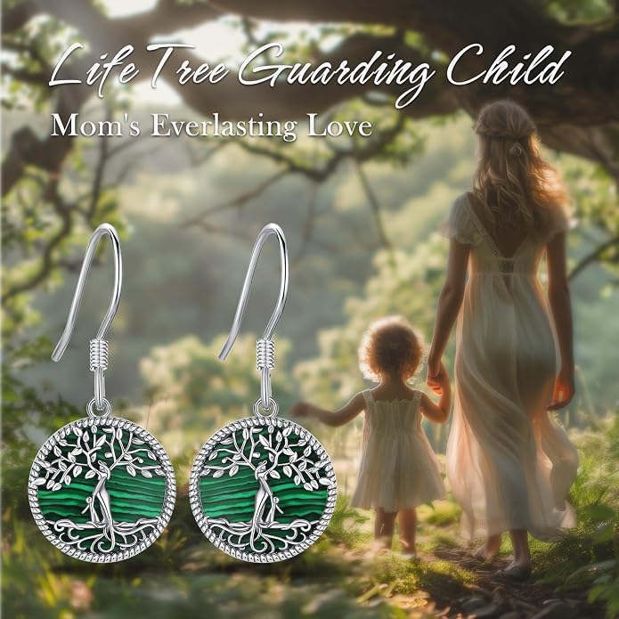 Vito 925 Sterling Silver Teardrop Earrings for Women, Moonstone Turquoise Drop Dangle Earrings Cat Snake Turtle Tree of Life Leverback Earrings Boho Jewelry Gift for Mom Wife