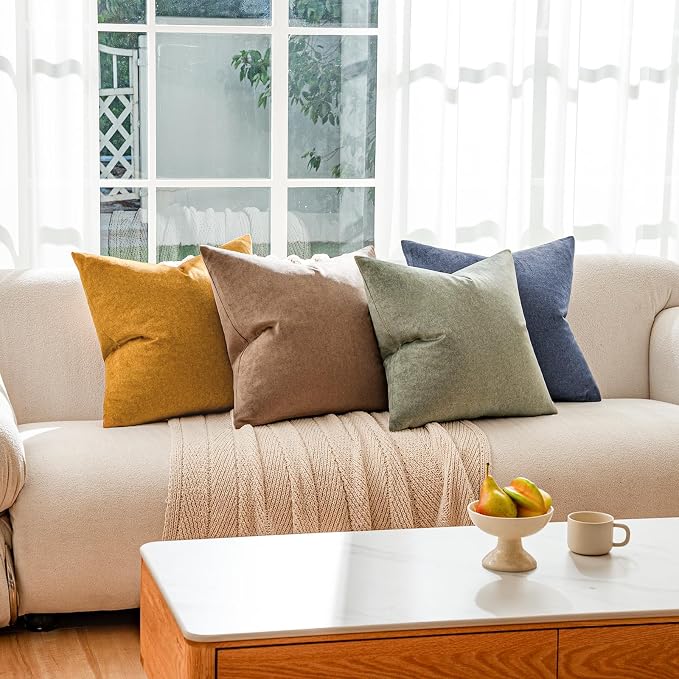 a moment Waterproof Throw Pillow Covers Set of 4,20x20 Inch Outdoor Stain Resistant Pet Friendly Pillowcases Cushion Covers for Patio Sofa and Living Room,Desert Grove