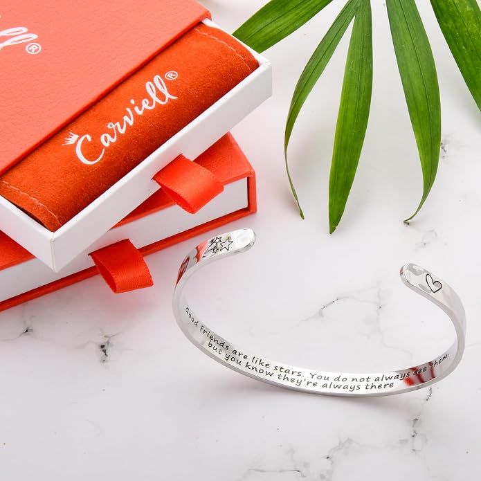Carviell Bracelet - Gifts for Women – Inspirational, Friendship, Love, Mom, Daughter, Sister, Christian, Graduation, Memorial & Wedding Gifts – 100+ Phrases – Stainless Steel, Gift-Ready