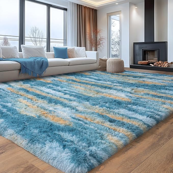 Pink Rugs for Living Room, 6x9 Area Rug for Bedroom Girls Kids Room | Shaggy Shag Carpet, Soft and Comfy, Non Slip Big Fuzzy Carpet for Bedroom Nursery Kids Girls Boys Room Dorm Home Decor