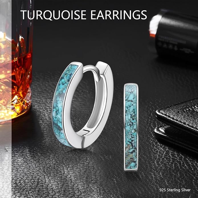 CUOKA MIRACLE 925 Sterling Silver Opal Hoop Earrings for Women - Opal Hinged Huggie Hoops, Hypoallergenic Small Hoop Earrings for Sensitive Ears, Dainty Everyday Jewelry Birthday Christmas Gift