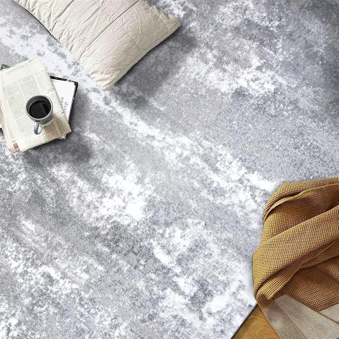 Rugshop Watercolor Distressed Modern Bohemian Area Rug Gray 5' x 7'