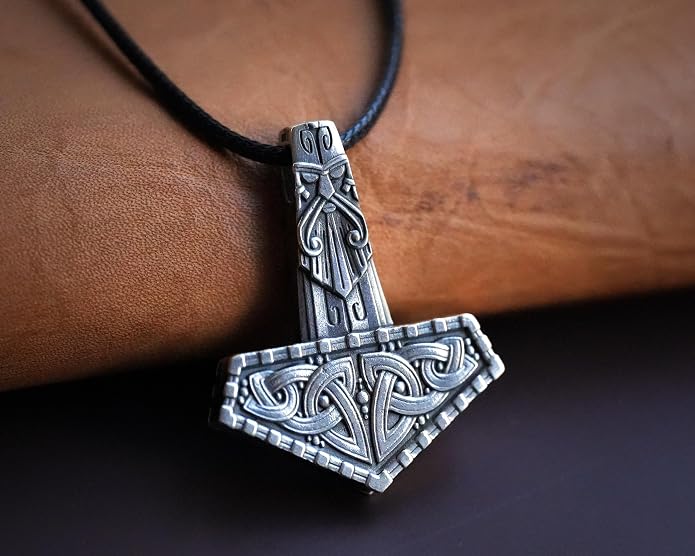 Baldur Jewelry - Thors Hammer Necklace Pendant Mjölnir - Viking Norse Thor Hammer Pendant Viking Jewelry - Thor Necklace - Thor Gifts for Men - Viking Necklace for Men