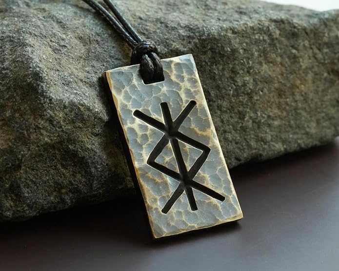 Baldur Jewelry - Elder Futhark Bind Protection Rune Necklace - Talisman Pendant Amulet - Viking Runes Norse Jewelry - Viking Jewelry for Men Women - Gifts for Men