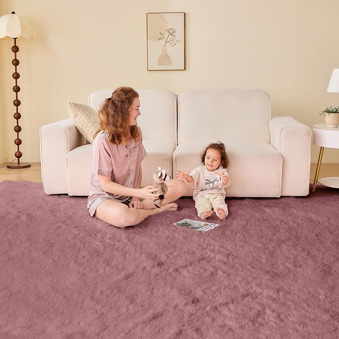OPPODREAM 5x7 Blush Rugs for Bedroom, Ultra-Soft Fluffy Area Rugs for Living Room, 5 x 7 Shag Carpet for Nursery, Kids, Girl, Boy, Baby, Plush, Fuzzy, Shaggy, Cute Home Decor