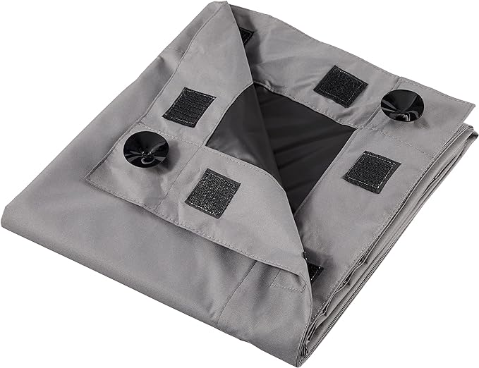 Amazon Basics Portable Energy Saving Noise Reducing Blackout Curtain Shade with Suction Cup Mounts, 50"W x 78"L, Dark Grey, 2-Pack