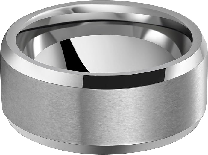 6mm 8mm 10mm Black Tungsten Wedding Band Ring Men Women Matte Finish Beveled Edges Comfort Fit Size 5 To 17