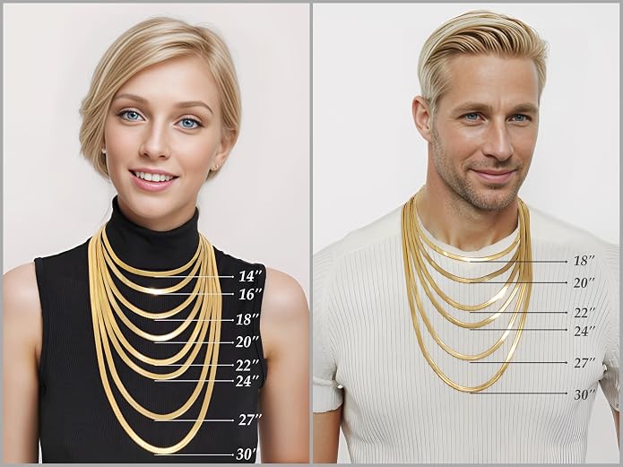Herringbone Chain 316L Stainless Steel 14,16,18,20,22,24,27,30 inches Necklace for Men and Women in Gold, Silver Tone