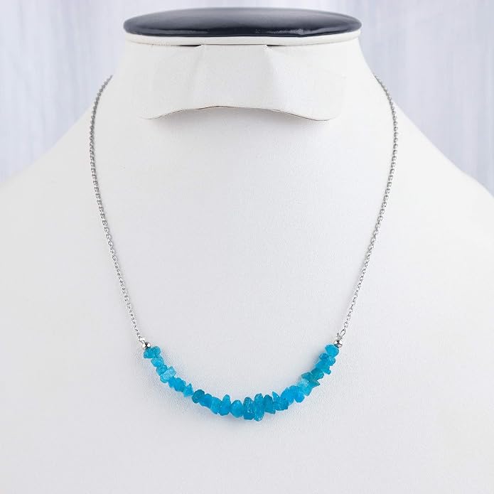 Natural Gemstone Dainty Pendant Necklace for Women Handmade Crystal Jewelry 925 Sterling Silver 18 Inch Chain Healing Chakra Christmas Birthday Gift for Her