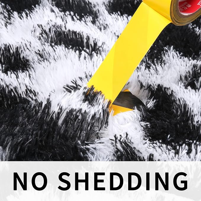 Sour Lemon 8x10 Area Rugs for Bedroom Living Room, Large Fluffy Shag Cow | Shaggy Carpet, Soft Plush Furry Bedside Rugs, Anti Slip,Washable Area Modern Rugs Floor Mat for Kids Girls Boys Living Room