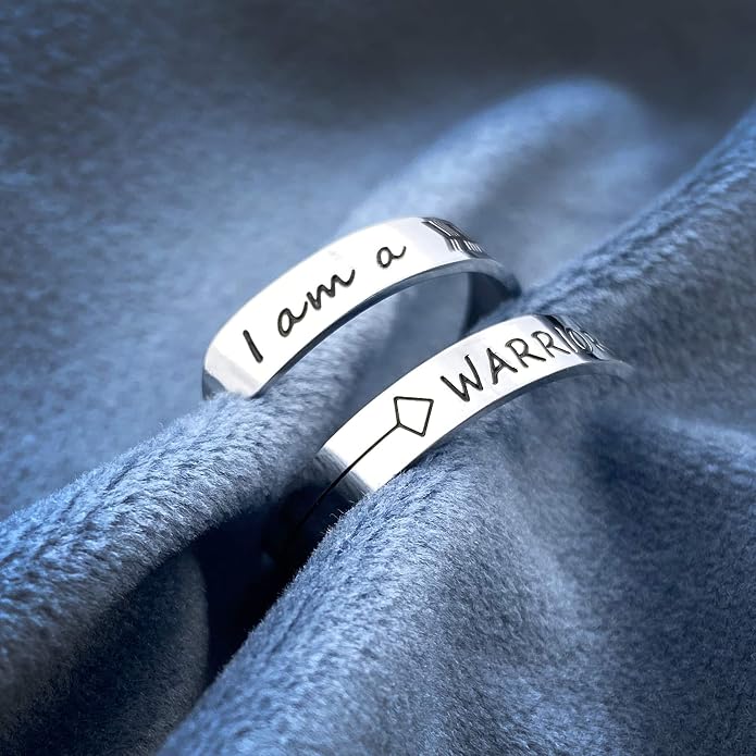 Vrycot Adjustable silvery Inspirational Stainless Steel Adjustable Bands Cool Stacking Opening Gift for Women Statement