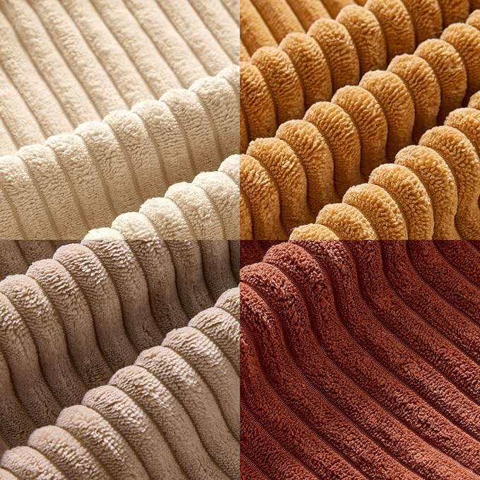 MIULEE Boho Farmhouse Terra Cotta Throw Pillow Covers 18x18 Inch Set of 4 Mordern Nordic Fall Cushion Covers Soft Corduroy Home Decor for Couch Bed Sofa Living Room