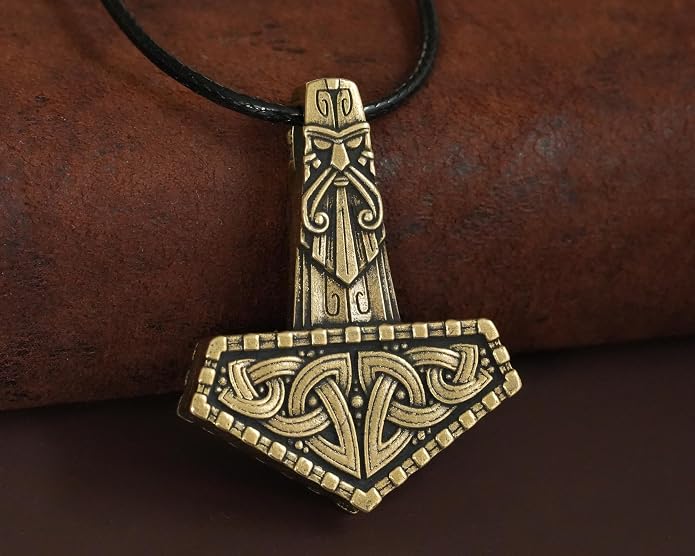 Baldur Jewelry - Thors Hammer Necklace Pendant Mjölnir - Viking Norse Thor Hammer Pendant Viking Jewelry - Thor Necklace - Thor Gifts for Men - Viking Necklace for Men