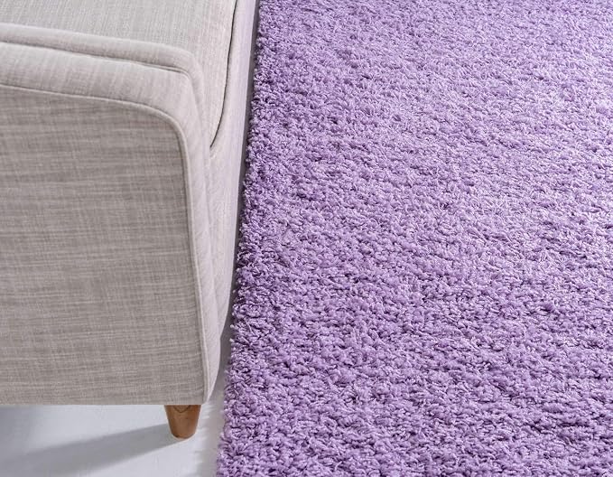 Unique Loom Solid Shag Collection Area Rug (2' x 3' 1" Rectangle, Lilac)