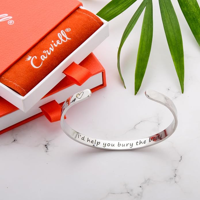 Carviell Bracelet - Gifts for Women – Inspirational, Friendship, Love, Mom, Daughter, Sister, Christian, Graduation, Memorial & Wedding Gifts – 100+ Phrases – Stainless Steel, Gift-Ready