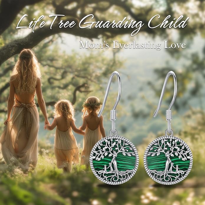 Vito 925 Sterling Silver Teardrop Earrings for Women, Moonstone Turquoise Drop Dangle Earrings Cat Snake Turtle Tree of Life Leverback Earrings Boho Jewelry Gift for Mom Wife