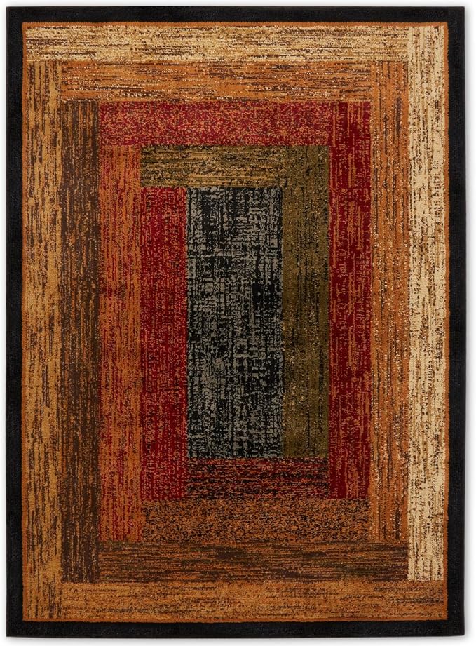 Home Dynamix Royalty Vega Contemporary Geometric Area Rug, Black/Brown, 43"x62"