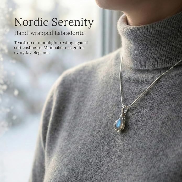 Natural Faceted Labradorite Pendant Necklace – Unique Stone of Magic & Transformation, Iridescent Flash Gemstone Jewelry, Handmade Healing Crystal Gift for Women, Birthday, Anniversary, Spiritual Awakening & Intuition