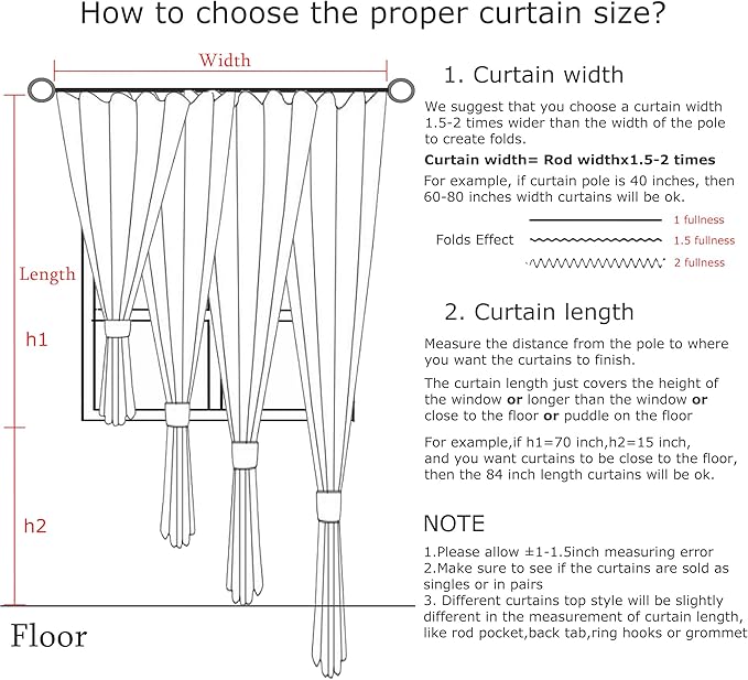 Vision Home Blue Fog Pinch Pleated Semi Sheer Curtains Textured Linen Blended Light Filtering Window Curtains 90 inch for Living Room Bedroom Patio Pinch Pleat Drapes with Hooks 1 Panel 60" Wx90 L