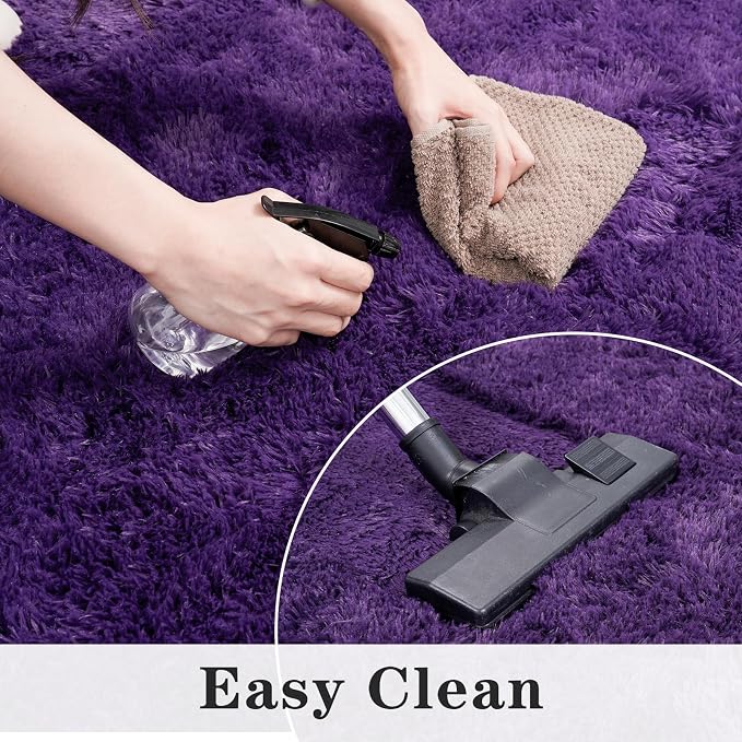 Dssimo 10x14 Area Rugs for Living Room Fluffy Large Purple Rugs | Soft Fluffy Shag Indoor Floor Carpet for Kids,Girls Boys and Teens Decorations Aesthetic for Dorm Nursery Classroom