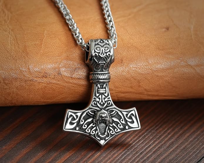Baldur Jewelry - Thors Hammer Necklace Pendant Mjölnir - Viking Norse Thor Hammer Pendant Viking Jewelry - Thor Necklace - Thor Gifts for Men - Viking Necklace for Men
