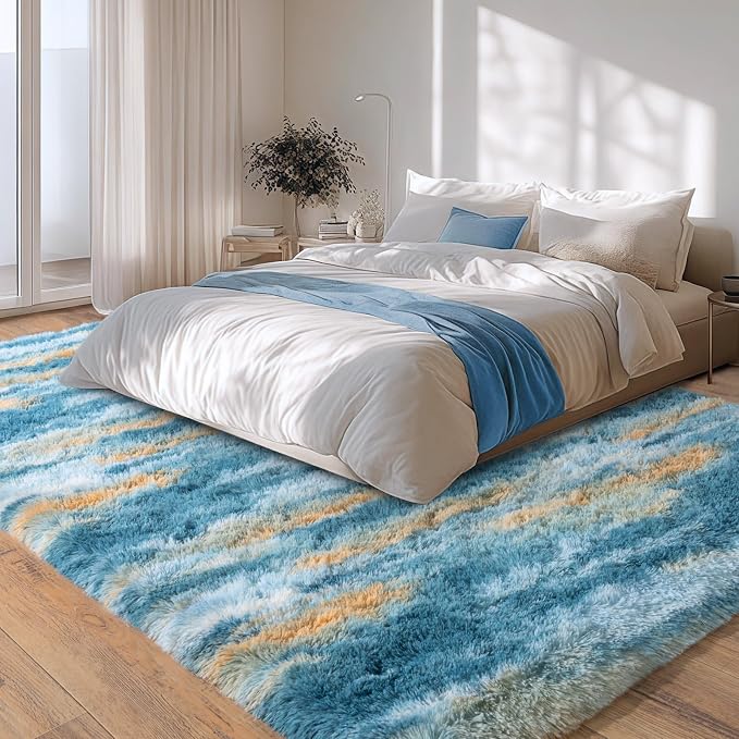 8x10 Area Rugs for Living Room Bedroom, Large Pink Shag Fluffy Rug | Shaggy Shag Carpet, Soft and Comfy, Non Slip Big Fuzzy Carpet for Bedroom Nursery Kids Girls Boys Room Dorm Home Decor