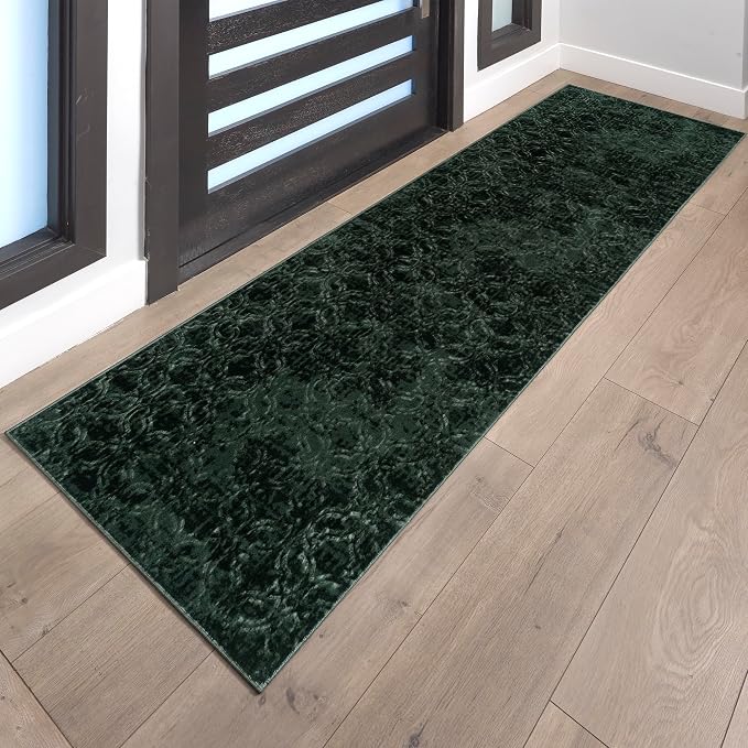 Gertmenian Indoor Transitional Runner - 2x6 Runner, Non-Shedding, Ideal for High Traffic in Living Room, Kitchen, Entryway - Geometric, Dk. Green, 26863