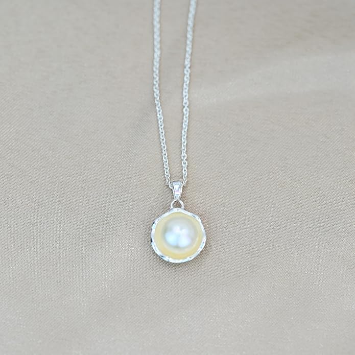 Pearl Necklace for Women Sterling Silver Chain Birthstone for Women Fine Jewelry Dainty Infinity Pendant Anniversary Birthday Christmas Gifts for Her Wife Mom Lady Daughter, (Style-1)