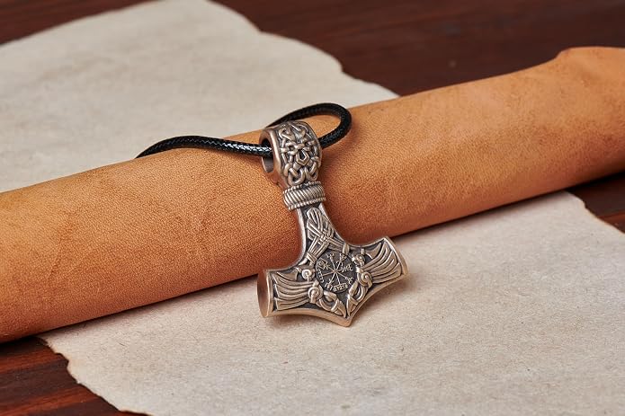 Baldur Jewelry - Thors Hammer Necklace Pendant Mjölnir - Viking Norse Thor Hammer Pendant Viking Jewelry - Thor Necklace - Thor Gifts for Men - Viking Necklace for Men