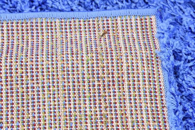 Unique Loom Solid Shag Collection Area Rug (6' 1" x 9' Rectangle, Periwinkle Blue)