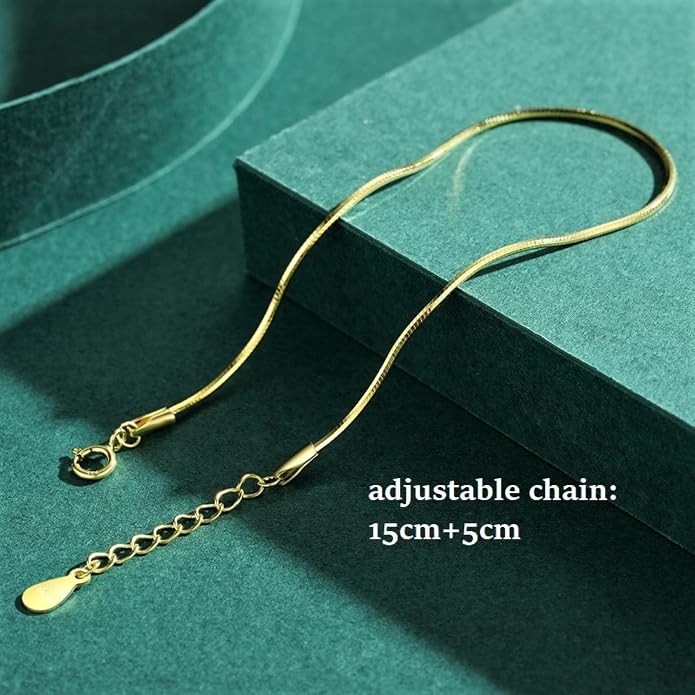 Dainty Gold Plated Sterling Silver Adjustable Bracelets for Women Cute Tiny Snake Bone Chain Bracelet Minimalist Handmade Tarnish Free Jewelry Gift