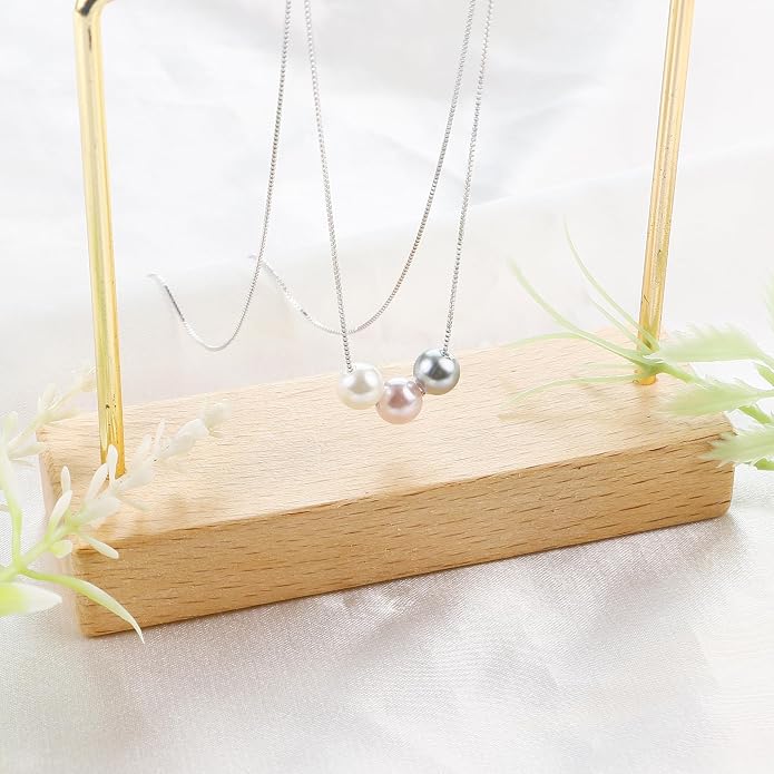 Sereney Sterling Silver Birthday Gifts for Girls Women, Pearl Necklace as 7 9 10 11 13 15 16 18 21 30 40 50 60 Year Old Birthday Gifts, Single Pearl Necklace as Bday Gifts for Friends