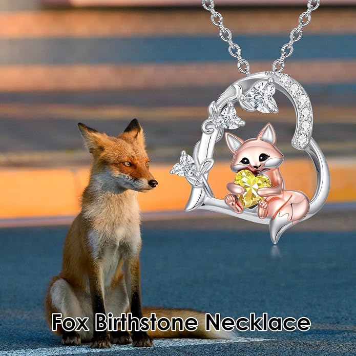 PELOVNY Teddy Bear Necklace for Women 925 Sterling Silver Bear/Highland Cow/Fox/Cat/Axolotl Birthstone Necklace Christmas Birthday Jewelry Gifts for Mom Daughter Wife Sister