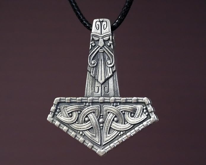 Baldur Jewelry - Thors Hammer Necklace Pendant Mjölnir - Viking Norse Thor Hammer Pendant Viking Jewelry - Thor Necklace - Thor Gifts for Men - Viking Necklace for Men