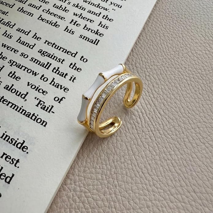 Vintage 14k Gold Ring for Women - Adjustable Carving Open Ring Unique Boho Jewelry Gift for Wedding Band & Daily Wear Ring