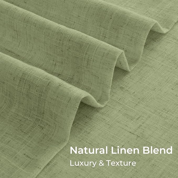 CAPALOCA Pinch Pleated Curtains Blackout, Linen Blackout Curtains 120 inches Long 2 Panels Set for Bedroom, Thermal Insulated Pinch Pleated Drapes for Living Room, 40"W x 120"L (Pack of 2), Sage Green