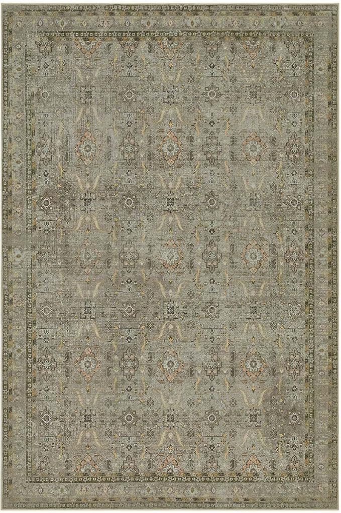 Rugxara 10x14 Area Rugs for Living Room Large Washable Rug, Olive Brown | Non Slip, Rug for Bedroom Dining Room Office Farmhouse, Stain Resistant, Soft, Low Pile, Vintage Boho Carpet, Home Decor