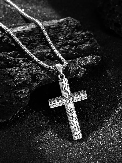 PRAYMOS Cross Necklace for Women Men, 925 Sterling Silver Simple Dainty Cross Necklace, Christian Religious Jewelry, Mothers Day Fathers Day Anniversary Birthday Gift
