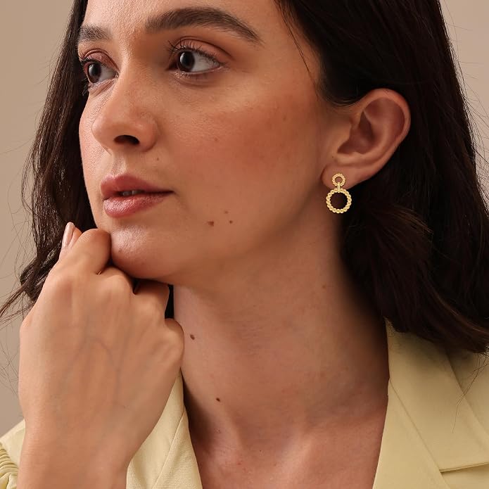 LeCalla 925 Sterling Silver Dangle Stud Earrings for Women | Hypoallergenic Teardrop Statement Dangle Drop Stud Earring for Women